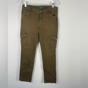 Vintage Lauren Ralph Lauren Brown Cargo Pocket Jeans Pants Size 8P Petite